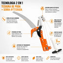 Serrote Podador De Galhos Altos Tesoura 2 Em 1